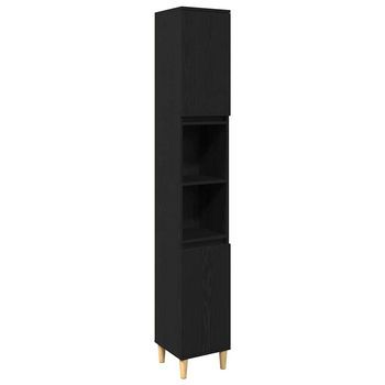 Juego De Muebles De Baño | Armario De Baño 3 Piezas Negro Madera De Ingeniería
