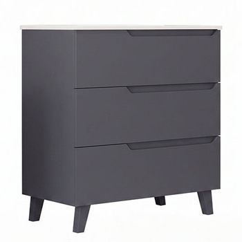 Kibath Mueble De Baño Con Lavabo Victoria 100x45 Cm Acabado Grafito Mate 3 Cajones Con Patas