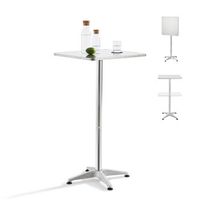 mesa de bar y bistro avesta altura ajustable 75-115 x 60 x 60 cm aluminio mdf plata encasa