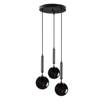 Lámpara De Techo King-11455 Negro Metal Vidrio 34x34x134 Cm