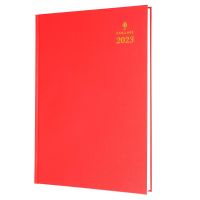 collins 44 desk diary a4 day to page 2023 - red