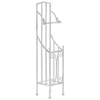 Portarrollos De Metal Blanco 68 Cm Envejecido Almacenaje Accesorio Retro
