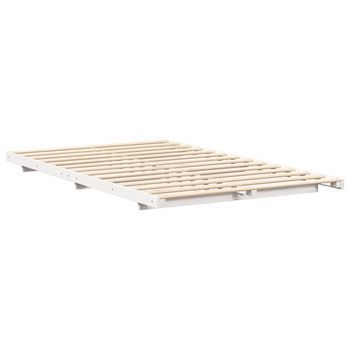 Estructura De Cama Blanco 120 X190 Cm Madera Maciza De Pino