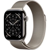 apple watch series 11 gps  cellular 42mm caja de titanio natural con pulsera milanese loop natural