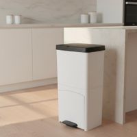 cubo de basura de cocina de reciclaje blanco  70l