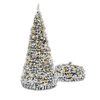 arbol de navidad pop up nevado klack 150 cm con bolas artificial de montaje rapido