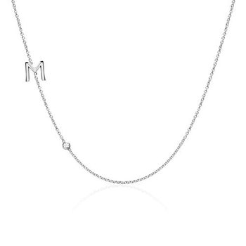Cadena personalizable de diamantes en oro blanco 14 quilates