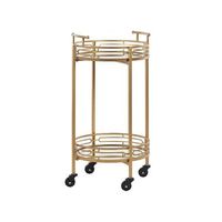 carrito de cocina de metal dorado negro superficie espejo estantes ruedas glamuroso farley