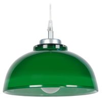 lampara de suspension metal aluminio pantalla vidrio verde