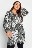 yours blusa negra de hojas mujer curvy y tallas grandes yours