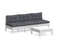 muebles de jardin 4 piezas con cojines antracita madera pino