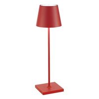 lampara de mesa led zafferano poldina pro roja inalambrica recargable regulable tactil 27003000k ip65 interiorexterior 38 cm