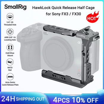 SmallRig FX3/FX30 HawkLock media jaula de liberación rápida para Sony FX3/FX30, W riel NATO extraíble para mango superior XLR Original-4772