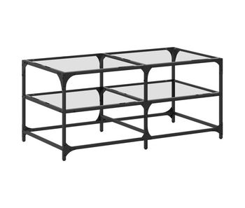 Mesa de café - mesa de centro superficie de vidrio acero 98,5x50x45 cm