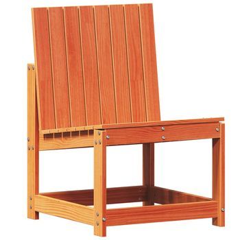 Silla De Jardín | Silla De Exterior | Sillón Madera Maciza De Pino Marrón Cera 50,5x55x77 Cm