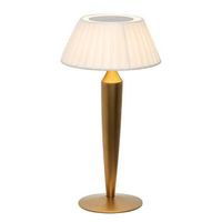 lampara de mesa recargable flaminia zafferano led tactil - diseno clasico inalambrico dorado