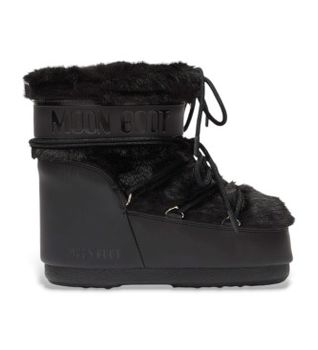 Moon Boot para mujer. 80D1409390 Botas Icon Low Faux negro (42/44), Plano, Ninguno, Casual, Nieve