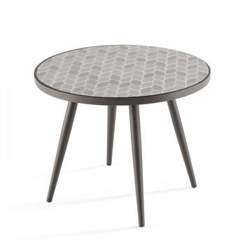 Mesa De Centro Redonda Con Motivo De Cerámica, Tivoli - Oviala