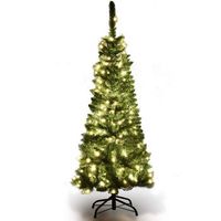 arbol de navidad slimestrecho135cm costway 150 luces led blanco calido135 cm