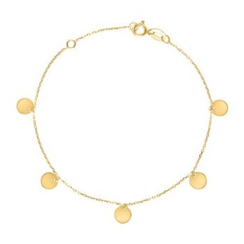 Pulsera de mujer en oro 9 quilates con placas redondas