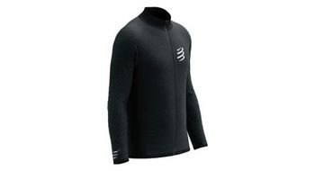 Compressport sudadera con cremallera sin costuras sudadera con capucha negra