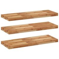 estantes flotantes 3 uds madera acacia acabado aceite 80x30x4cm vidaxl