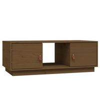 mesa de centro con espacio de almacenamiento diseno moderno 100 x 50 x 35 cm madera maciza de pino color marron miel dec039459