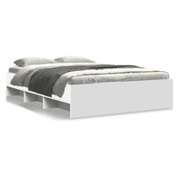 cama de matrimonio  cama de adulto  estructura de cama madera de ingenieria blanca 135x190 cm