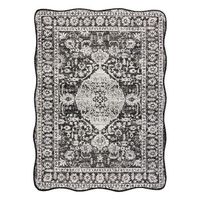 alfombra de sisal organica 2762 ornamento marco negro  natural   120x170 cm