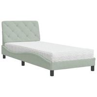 cama con colchon terciopelo gris claro 90x200 cm vidaxl