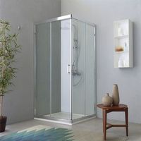 cabina de ducha perfil plano cromo 70x100 transparente diseno moderno  fly