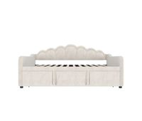 sofa cama nido 90x200 cm 180x200 cm - cama extensible sofa cama individual y doble terciopelo tira led de colores sin colchon - beige