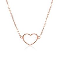 cadena corazon de plata 925 banada en oro rosa