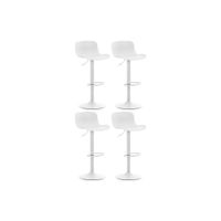 set de 4 taburetes de bar regulable en plastico blanco