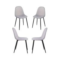 pack 4 sillas black teok tela de tela 864339 cm - gris claro