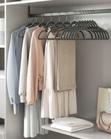 40 perchas antideslizantes de terciopelo de color gris