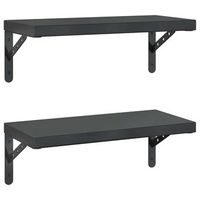 2 piezas estantes de pared  estante flotante acero inoxidable negro 50x235 cm