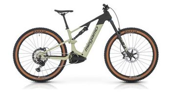 Bicicleta electrica de montana con suspension total megamo flame crb 05 12 v 800 wh bosch 100 nm 29   verde salvia   negro 2026