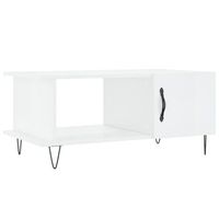 mesa de centromesa auxiliarmesa de cafe madera contrachapada blanco brillo 90x50x40 cm