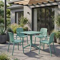 conjunto para jardin mesa  4 sillas capri verde 100 polipropileno eme mobiliario