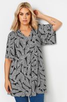 yours top con vuelo negro de hojas mujer curvy y tallas grandes yours