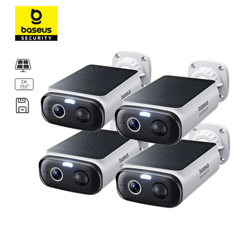 Baseus Security S1 Lite Cámara inalámbrica para exteriores Cámara de seguridad solar de 4 cámaras Claridad 2K con alimentación 135 ° Cámara Wifi FOV IP67 512GB