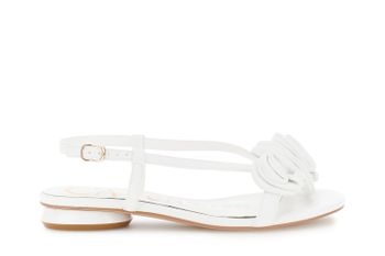 sandalias efecto piel con aplicaciones de flores off white 37