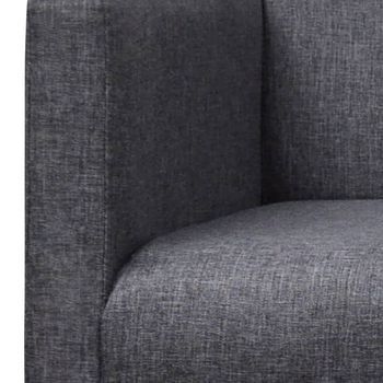 Banco Interior | Banco Con Cojín Acolchado Madera De Caucho Tela Gris Oscuro