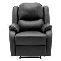 sillon relax reclinable manual de piel sintetica con bolsillo lateral - negro