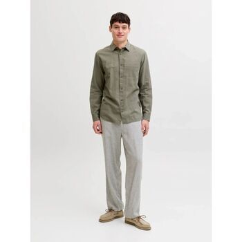 Jack & Jones Camisa manga larga 12289174 SUMMER LINEN-DUSTY OLIVE para hombre