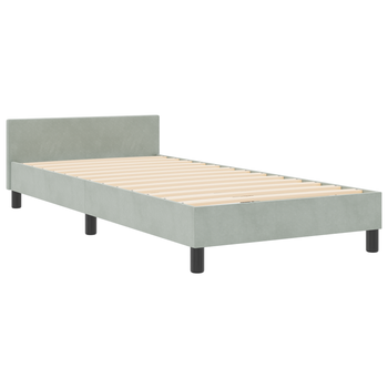Cama Individual | Estructura De Cama Terciopelo Gris Claro 100x200 Cm Cfw93577