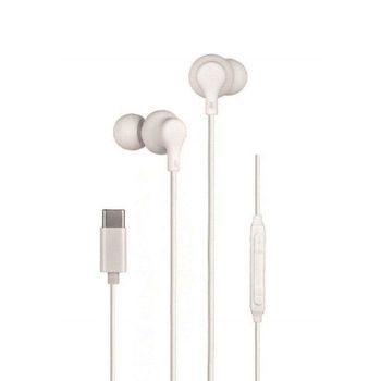 Auriculares Daewoo DW2016 con cable USB-C con micrófono y control de volumen blancos