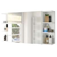 pack armarios bano color blanco brillo aseo almacenaje mueble 1 armario  2 estantes 100x65x21 cm