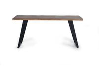 mesa comedor en madera acacia natural y patas de metal negro